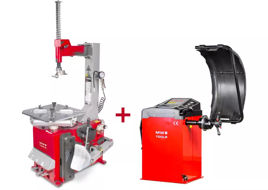 Set bandenwisselaar BT100M 230V en balanceermachine B2205 230V MW Tools