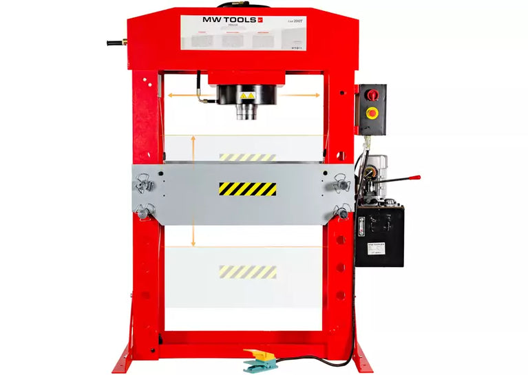 Elektro-hydraulische werkplaatspers 200T mobiele cilinder MW Tools