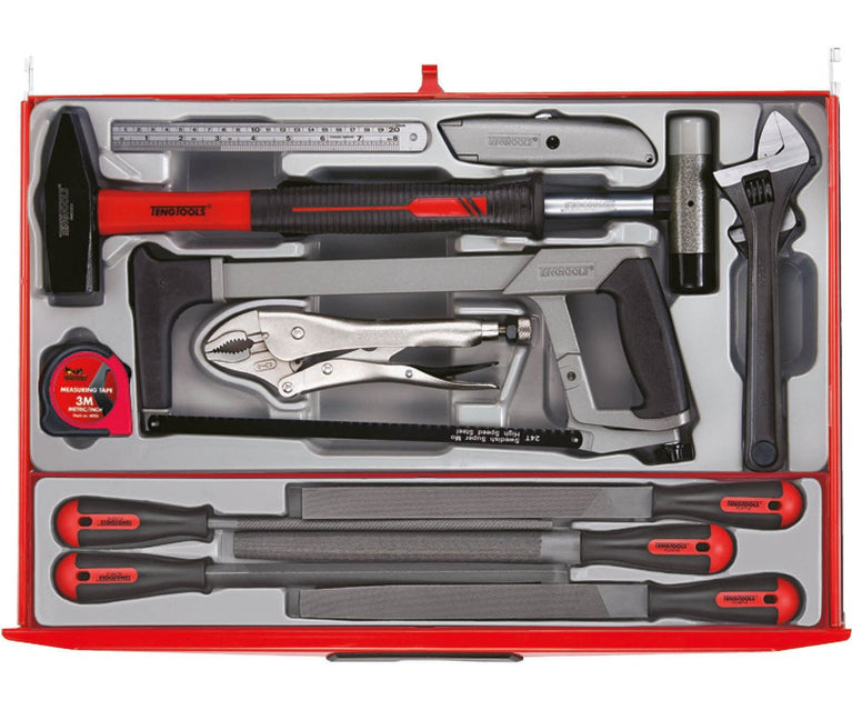 Gereedschapswagen rood mega master set 1011-delig Teng Tools