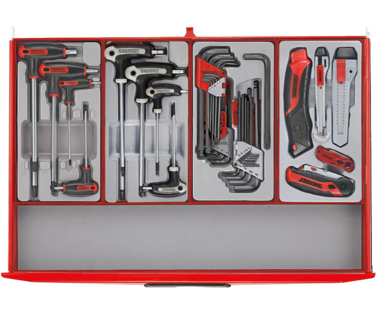 Gereedschapswagen rood mega master set 1011-delig Teng Tools