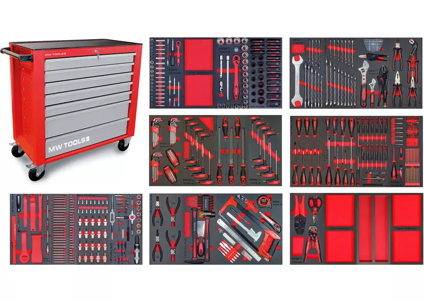 Gevulde gereedschapswagen XL 514-delig MW Tools