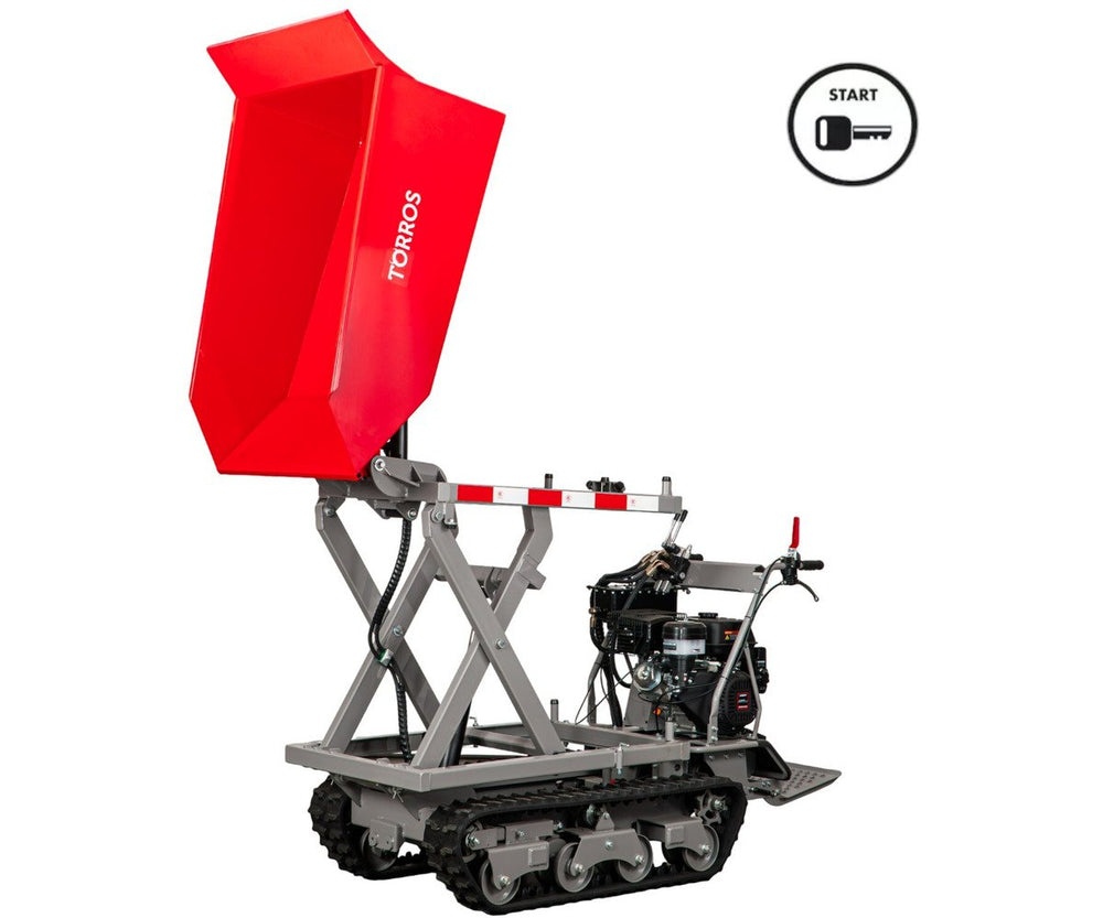 Rupsdumper 800 kg 13pk 6+2R snelheden elektrische start en hydraulische schaarlift Torros
