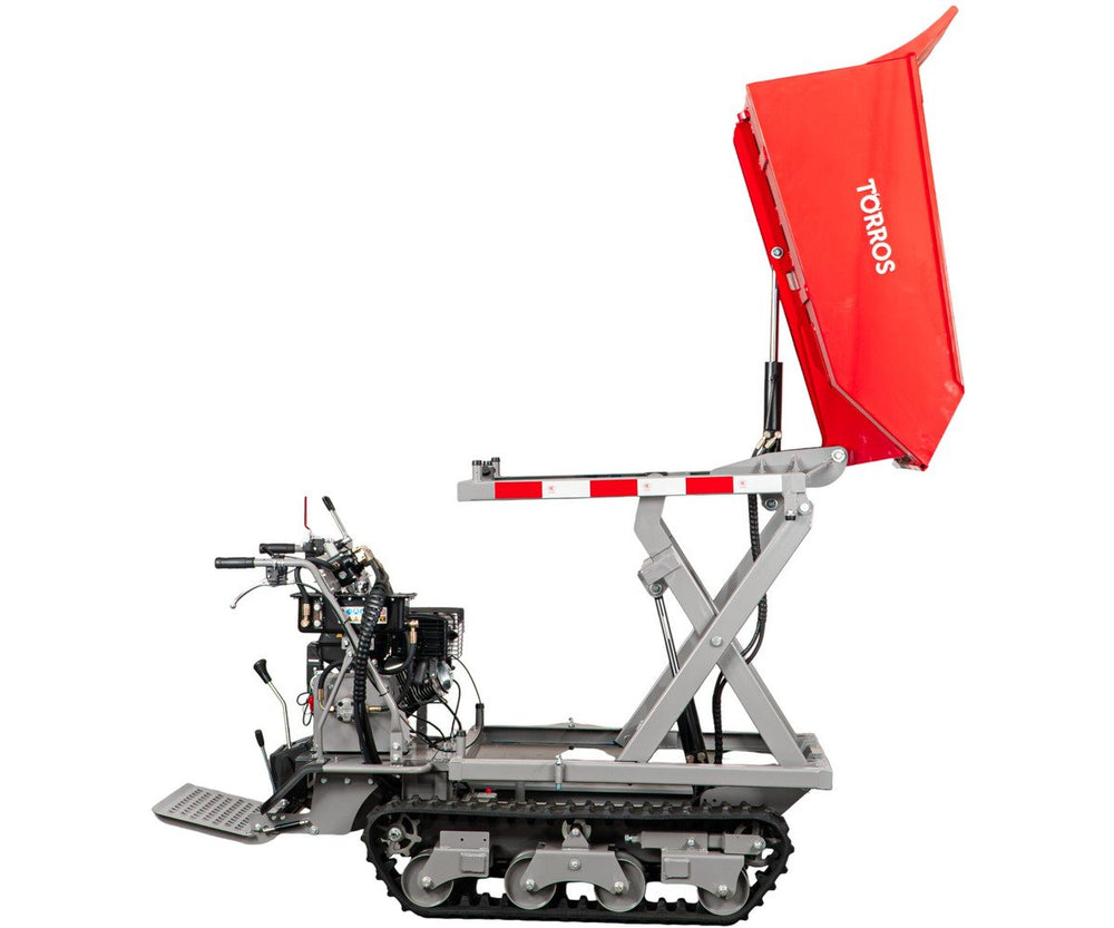 Rupsdumper 800 kg 13pk 6+2R snelheden elektrische start en hydraulische schaarlift Torros
