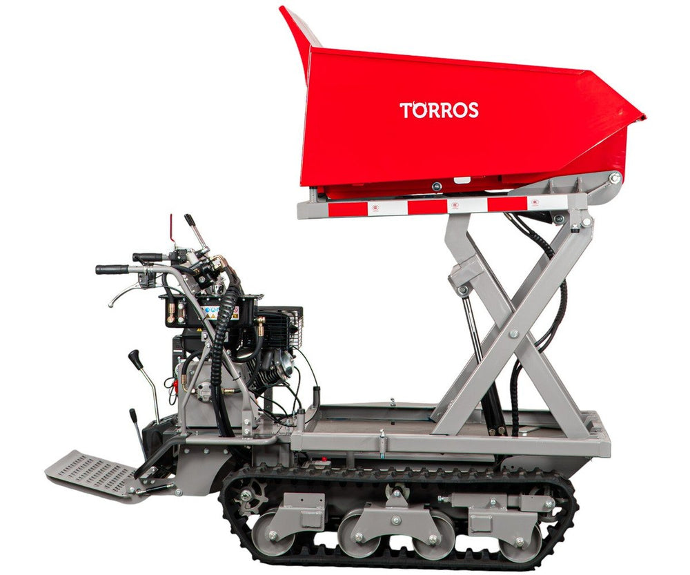 Rupsdumper 800 kg 13pk 6+2R snelheden elektrische start en hydraulische schaarlift Torros