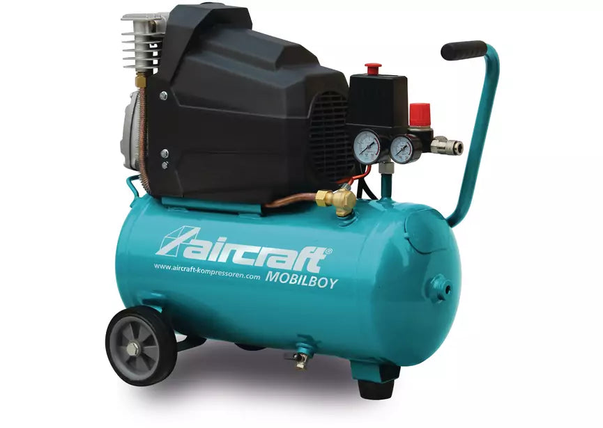 Mobiele compressor met olie ketel 24 L 1,8 kW / 2,45 Pk 265 L/min 10 bar 230V Aircraft