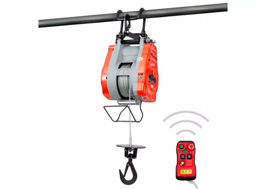 Elektrische kabeltakel 340kg 60m draadloze sturing variabele snelheid 230V MW Tools