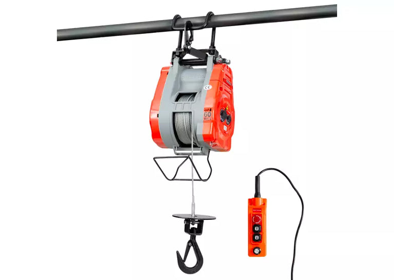 Elektrische kabeltakel 490kg 30m bekabelde sturing variabele snelheid 230V MW Tools