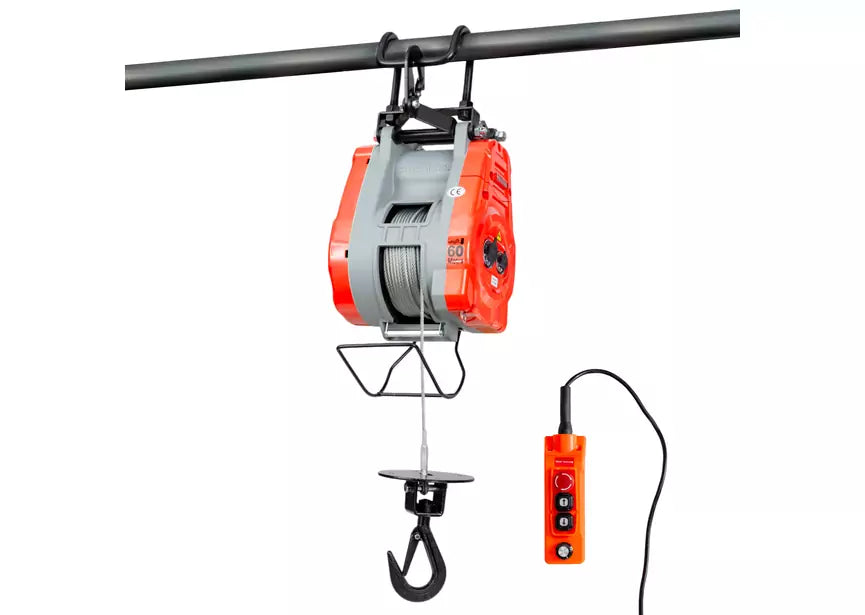 Elektrische kabeltakel 490kg 30m bekabelde sturing variabele snelheid 230V MW Tools