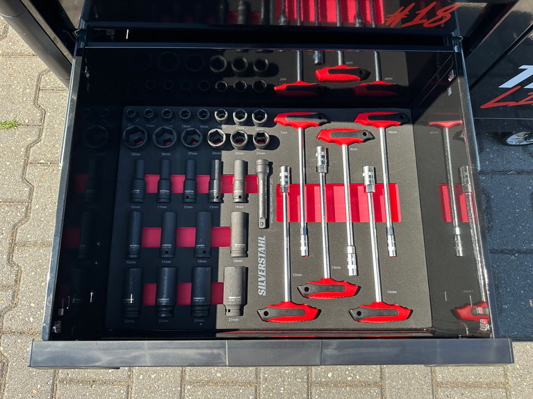 Silverstahl Tech Line Gereedschapwagen – 7 Gevulde Lades + Opbergvak