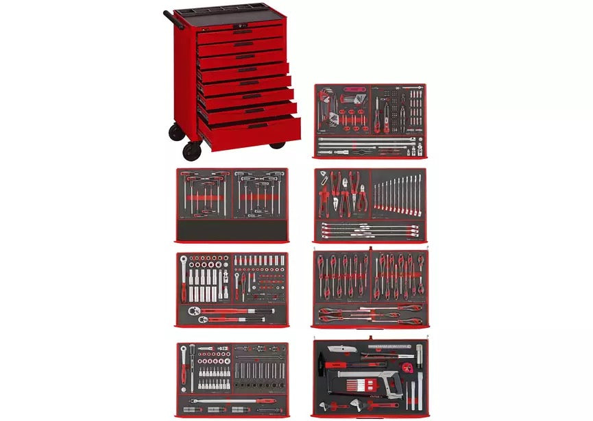 Teng Tools TCEMM417N8 Gereedschapswagen – 417-delig – FOAM Tray System – 8 Laden
