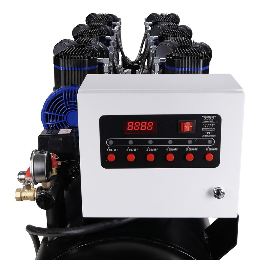 Compressor olievrij 6x2pk 280L tank 400V