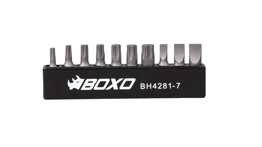 BOXO 1/4" Bitset, T10,T15,T20,T25, T30, T40, SL4, SL5,5, SL6,5