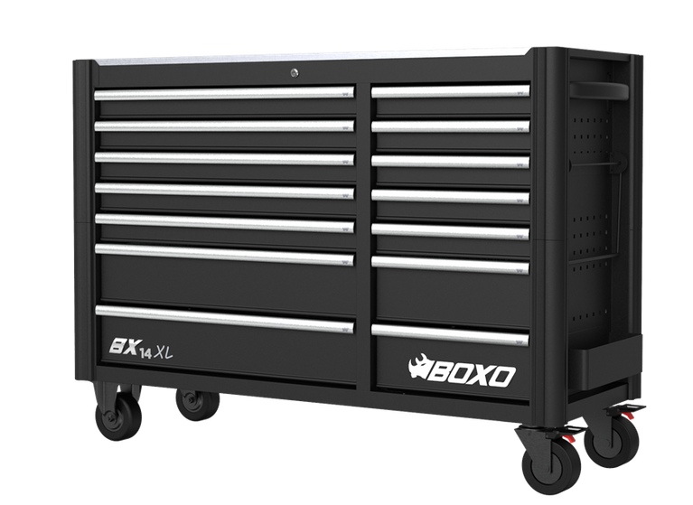 BOXO BX14XL Gereedschapwagen 14 lades, Zwart