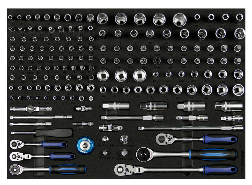 BOXO 167-dlg. 1/4" en 3/8" Doppenset