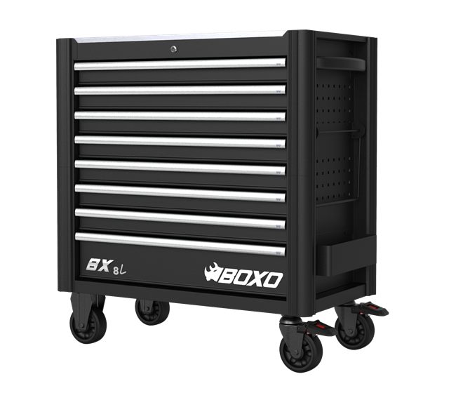 BOXO BX8L Gereedschapwagen 8 lades, Zwart