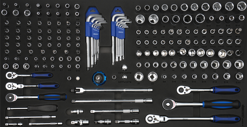 BOXO 194-dlg. 1/4“ en 3/8” Dopsleutelset