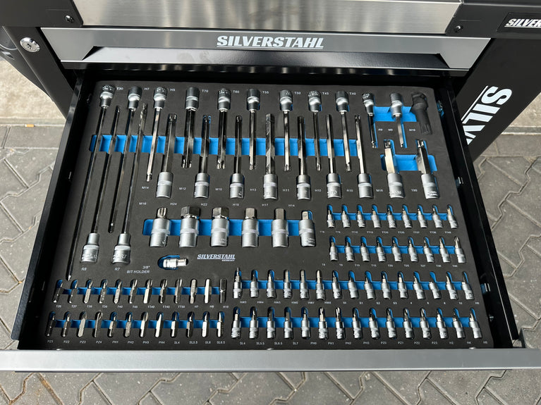 Silverstahl S33 Solid Line Gereedschapswagen – 258-delig (Inclusief Momentsleutel, Mat Zwart)
