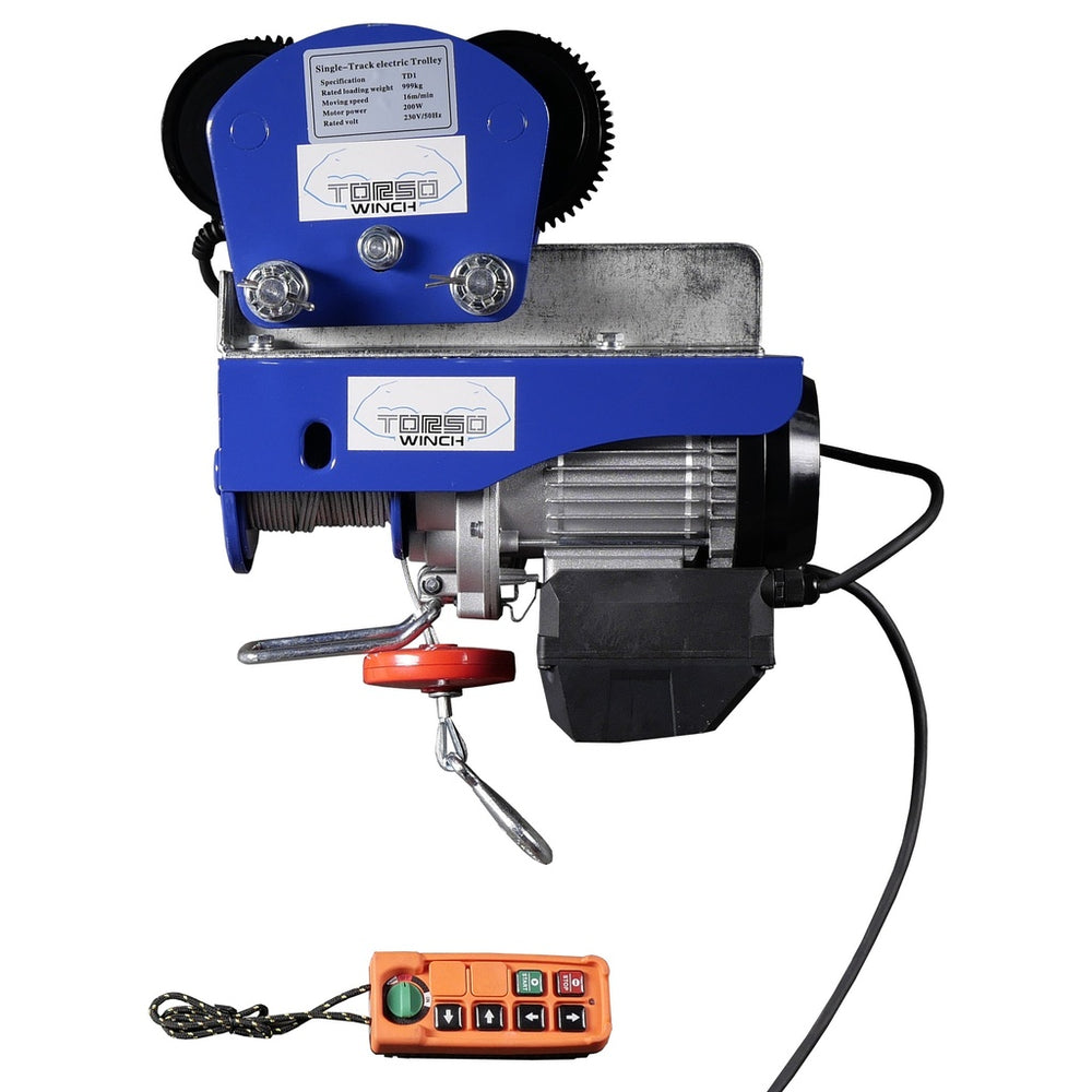Elektrische takel incl loopkat met draadloze bediening 150 / 300kg 230V