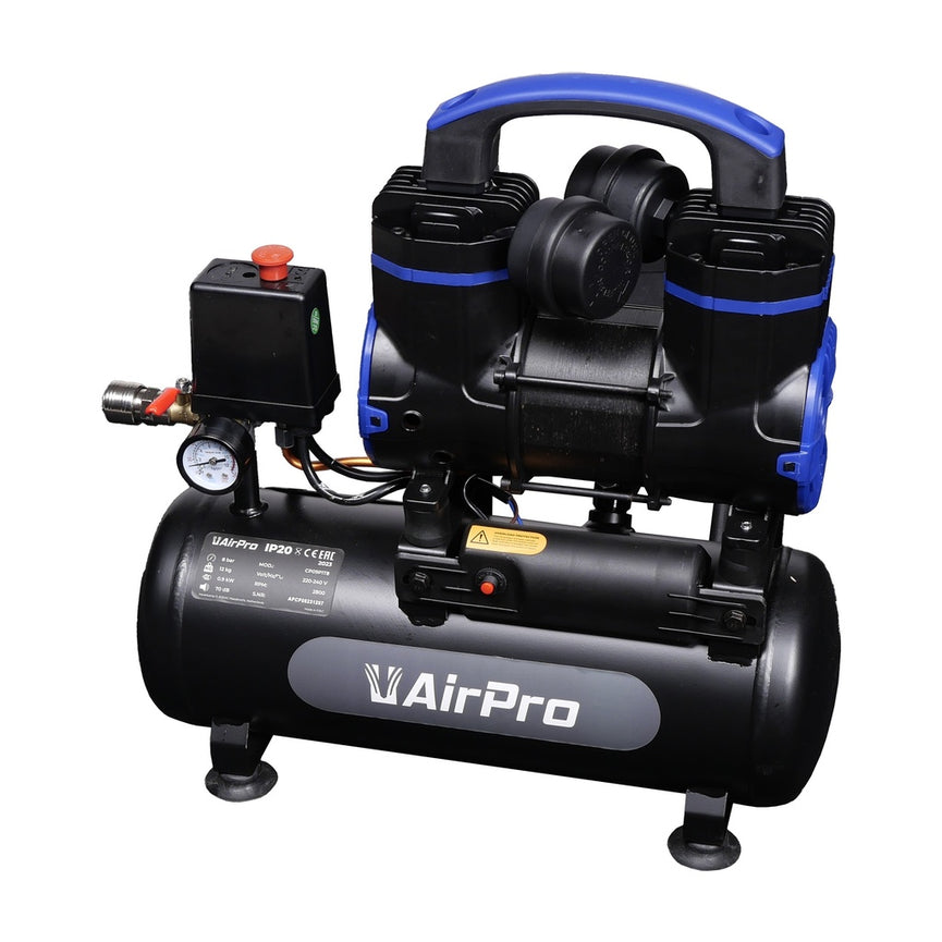 Compressor olievrij 1.2pk 8L tank 230V