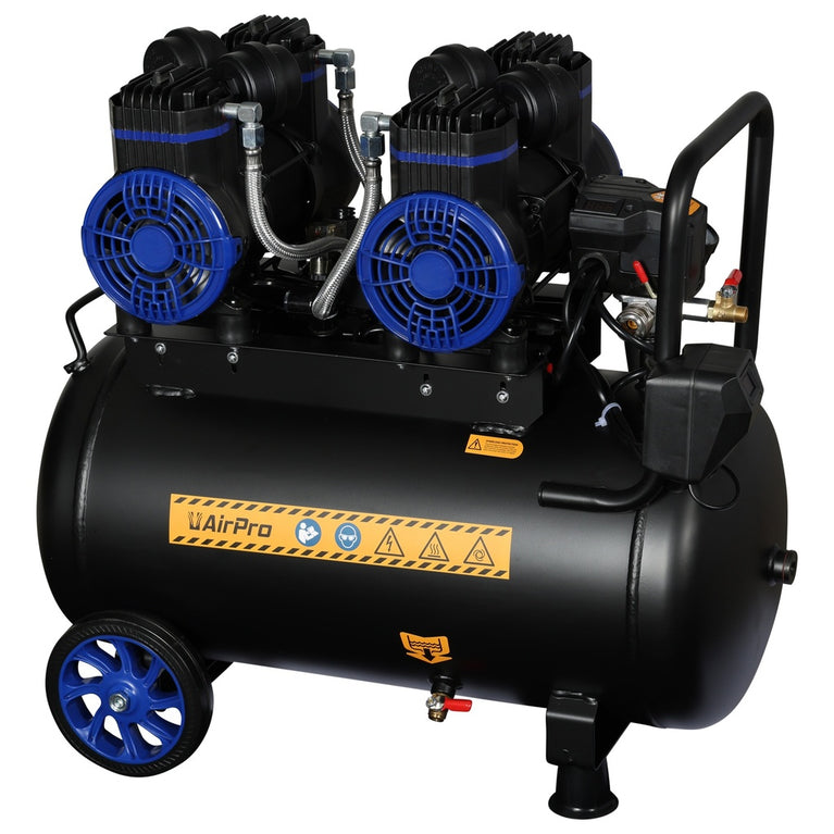 Compressor olievrij 2x1.8pk 40L tank 230V