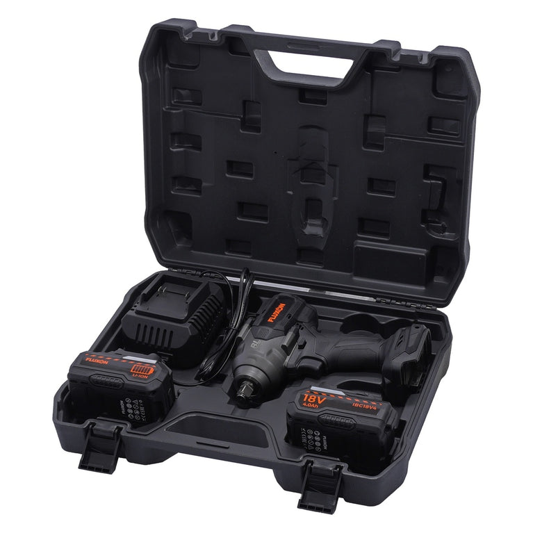 Fluxon Accu Slagmoersleutel 18V 1080 Nm 1/2" met 2x 4.0Ah Accu, Lader en Koffer