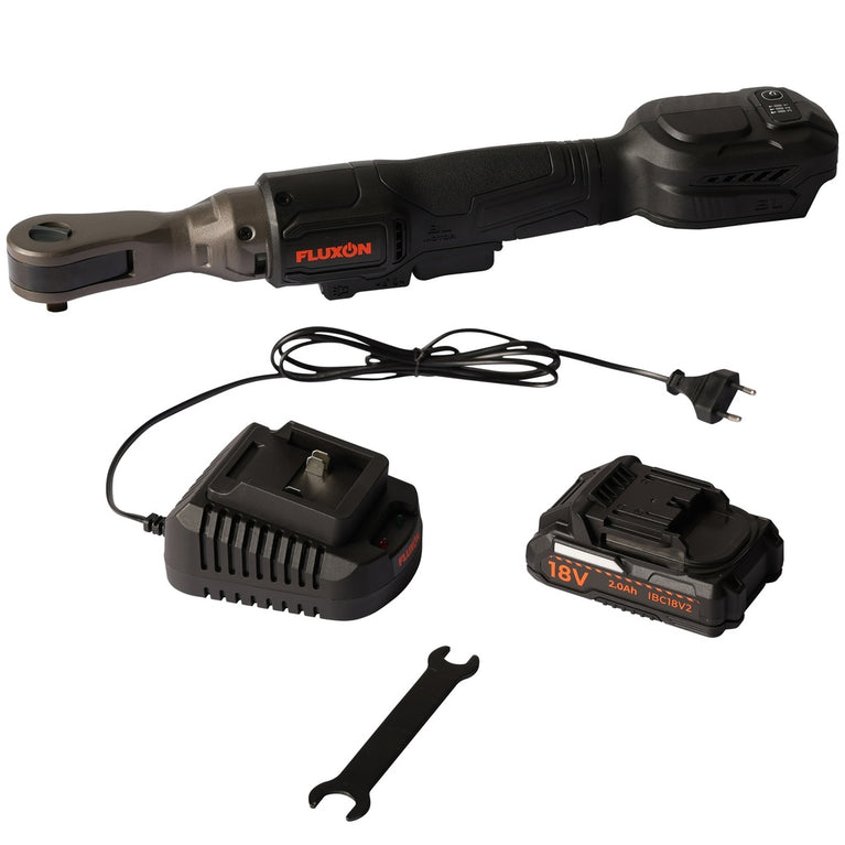 Fluxon accu ratelsleutel 3/8" incl. 1x 2 Ah accu en lader