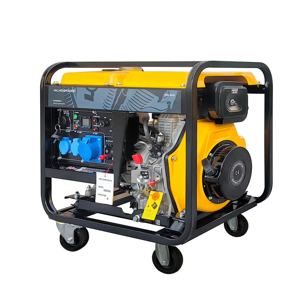 Diesel generator set open type 230V 6kVA with ATS