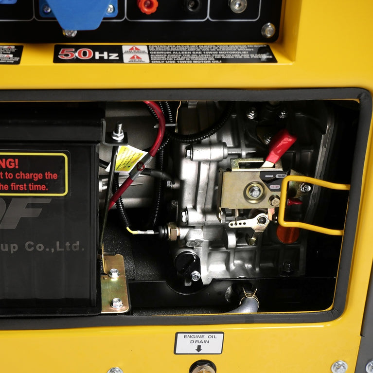 Diesel generator set geluidsgedempt 230V 6kVA met afstandbediening