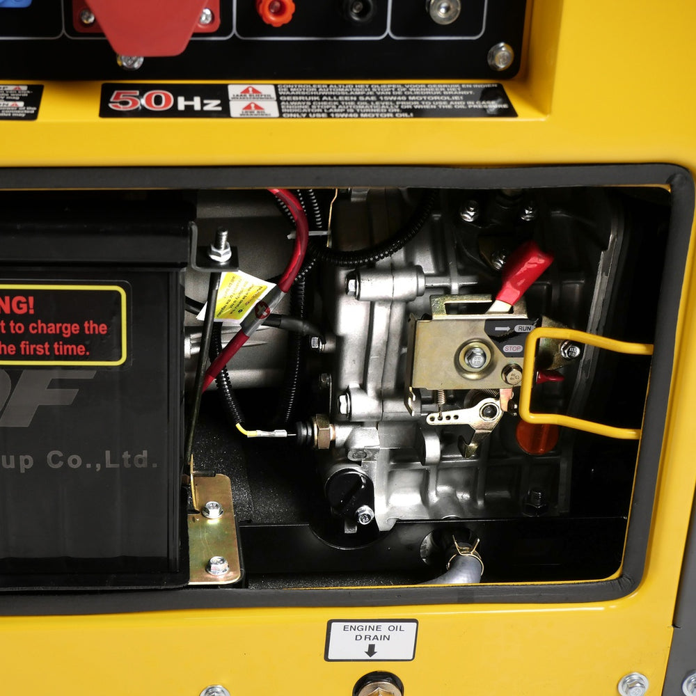 Geluidsgedempte diesel generator set 5 kW – 230V met ATS aansluiting