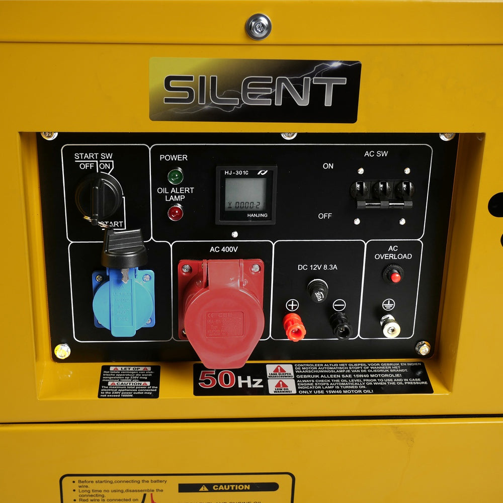 Geluidsgedempte diesel generator set 5 kW – 230V met ATS aansluiting