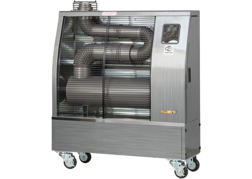 Infrarood dieselstraler Pro 10,4 kW RVS motief 120-600 m³ Wifi Hipers   hipers-logo