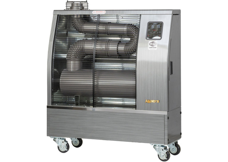 Infrarood dieselstraler Pro 10,4 kW RVS motief 120-600 m³ Wifi Hipers   hipers-logo