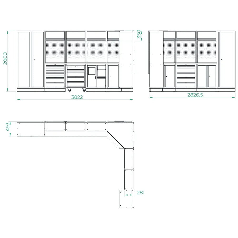 Hoekmodule Werkplaatsinrichting 4 STARX