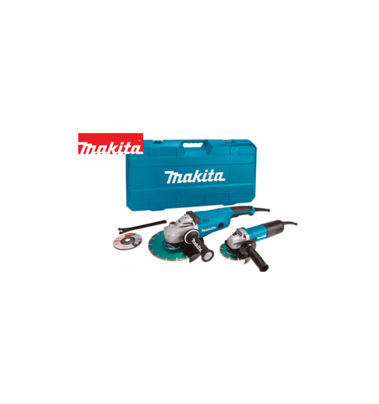 Haakse slijper combiset 840W in koffer - Makita