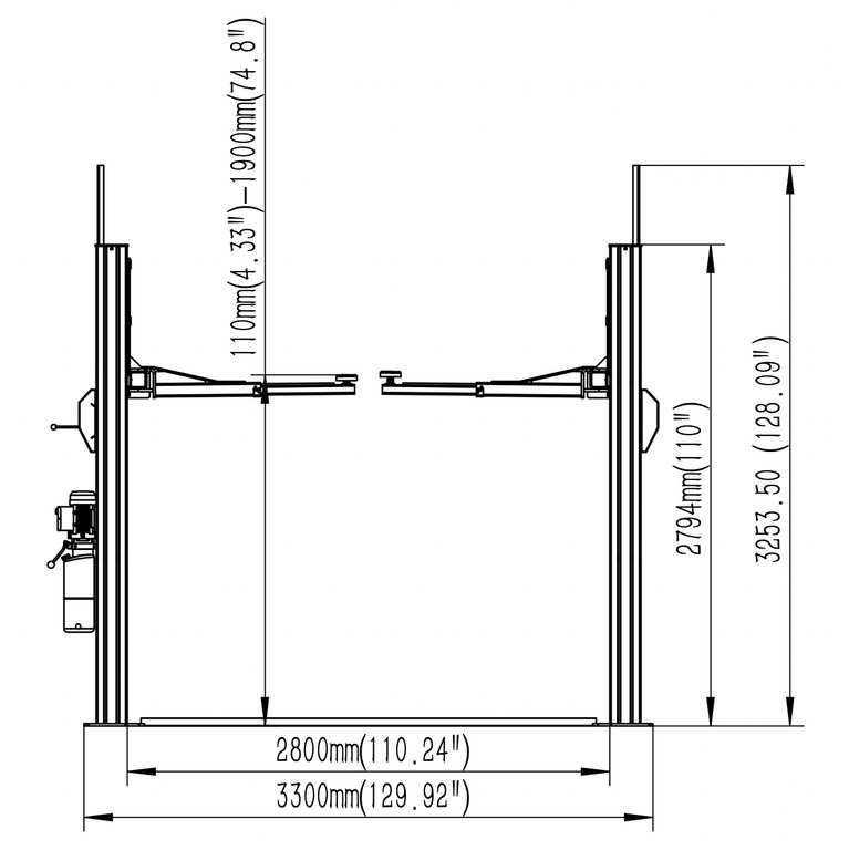 E-Plus 2040D 2-Koloms Hefbrug 4000 kg – 230V