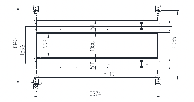 Wolf WL464 4-Koloms Hefbrug 6400 kg – Rijbaanlengte 5,2 Meter