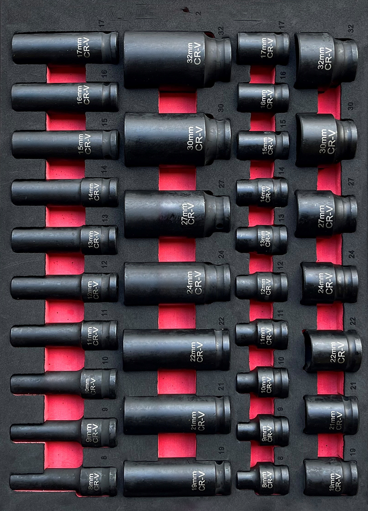 Silverstahl SV533 Profi Line Gereedschapswagen – 344-delig, 14 laden (Mat Zwart, Houten Werkblad)