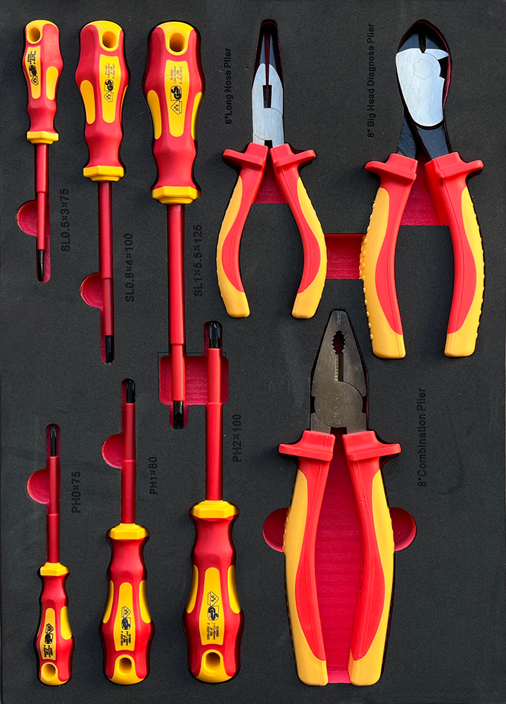 Silverstahl SV533 Profi Line Gereedschapswagen – 344-delig, 14 laden (Mat Zwart, Houten Werkblad)