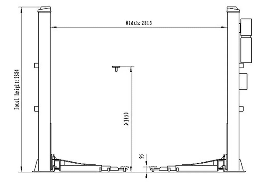 Twee koloms hefbrug 4000kg 400V Premium