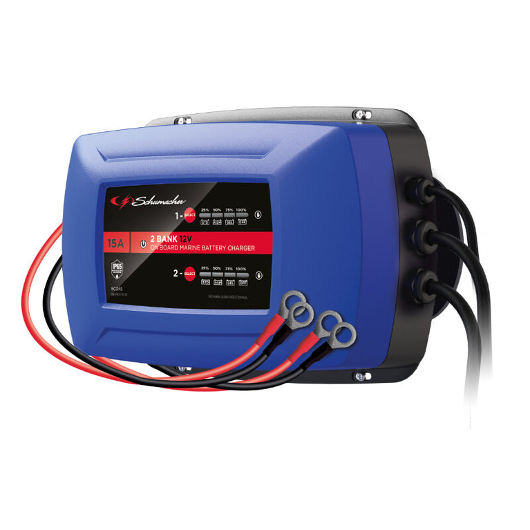 Acculader 2 bank SC348 12V, 15A