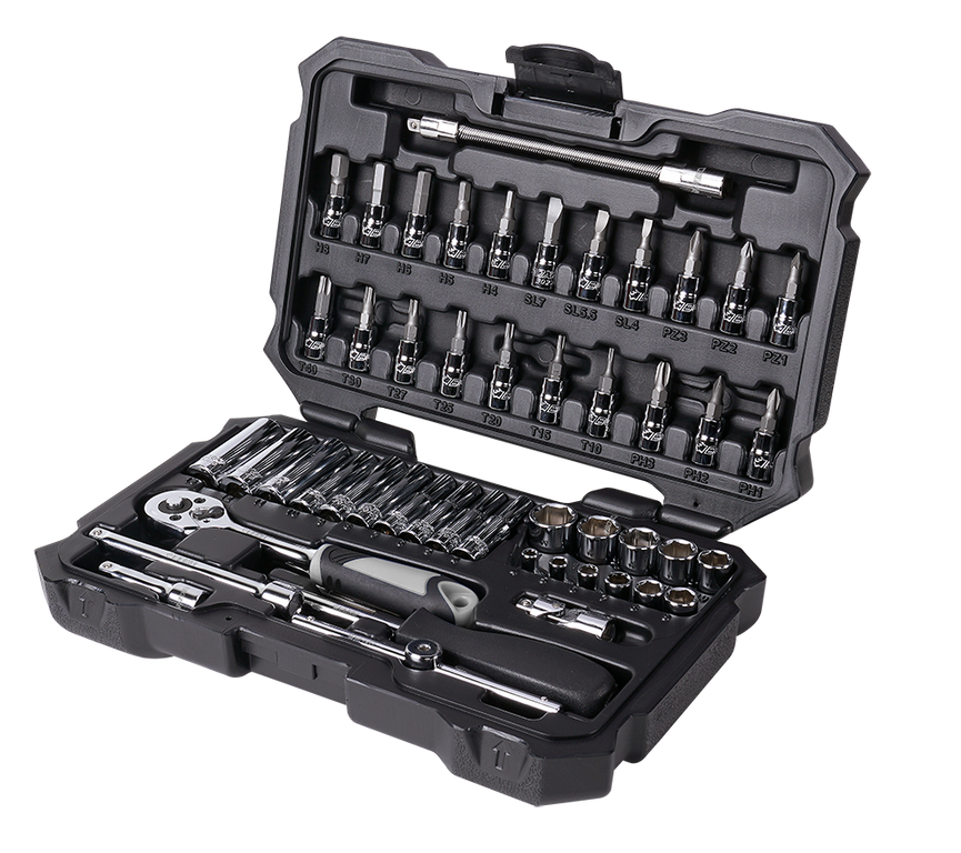 BOXO dopsleutelset, 1/4“, 53 st.