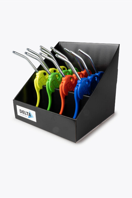 Blaaspistool display 4 kleuren, 12st