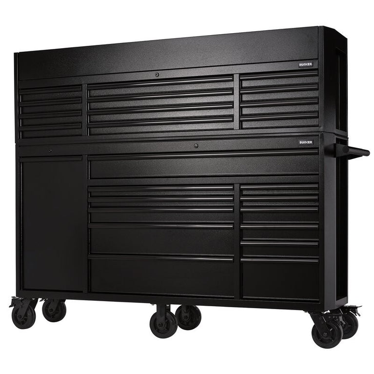 BUNKER Gereedschapswagen met topkoffer, 183cm, zwart