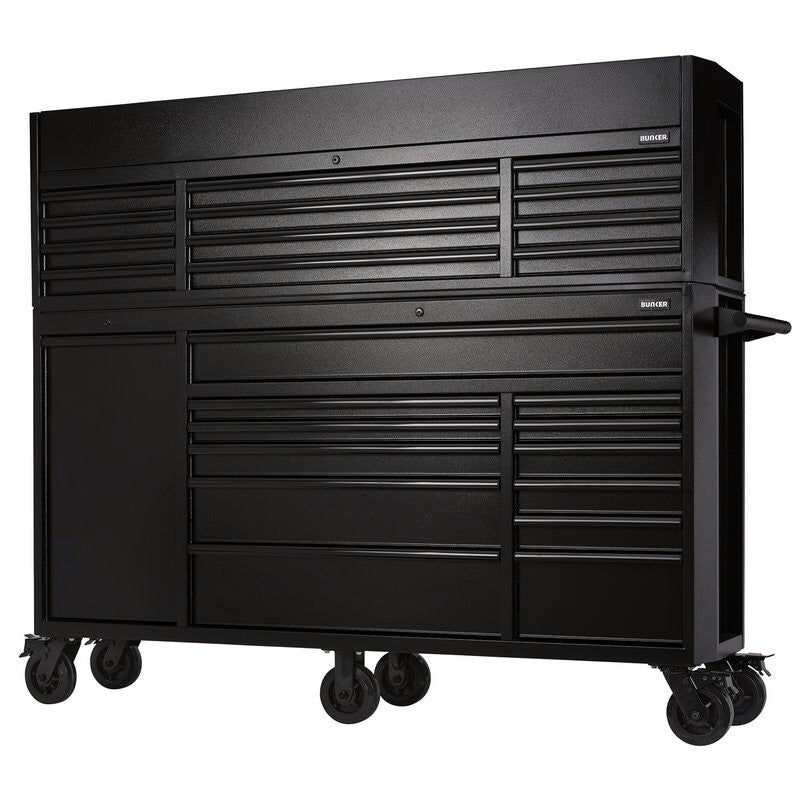BUNKER Gereedschapswagen met topkoffer, 183cm, zwart