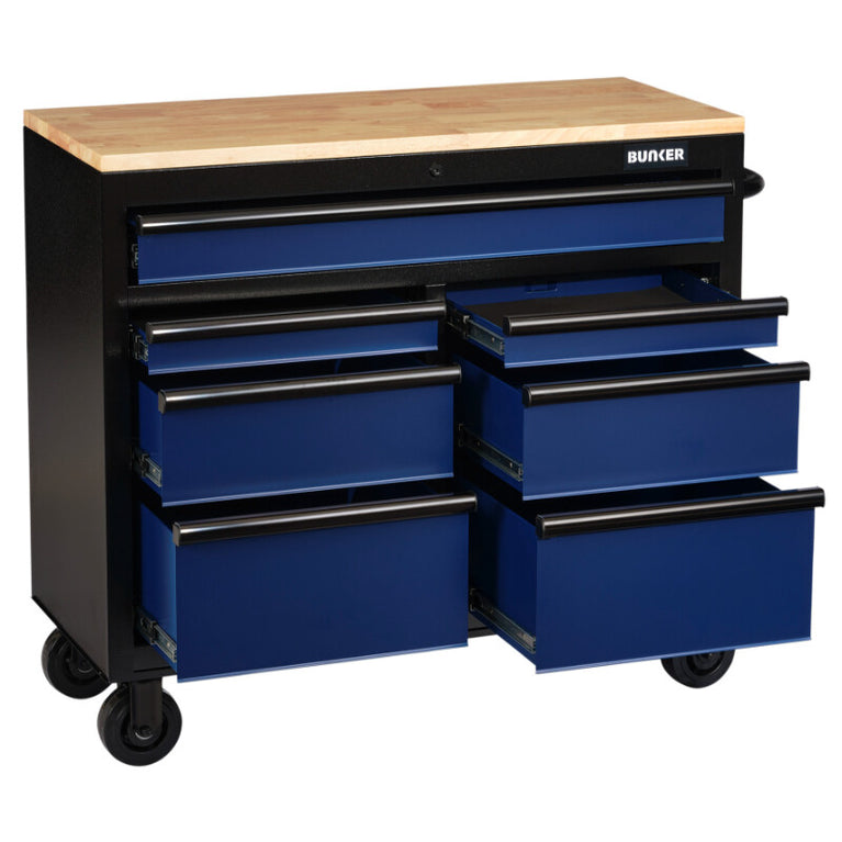 BUNKER Gereedschapswagen/werkbank, 104cm, blauw