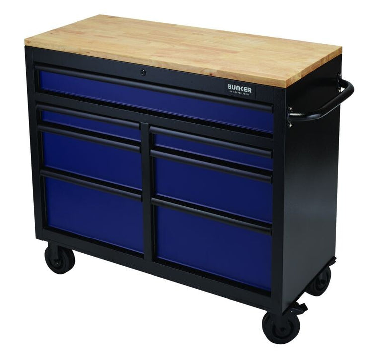 BUNKER Gereedschapswagen/werkbank, 104cm, blauw