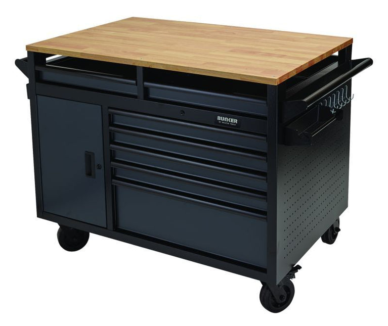 BUNKER Gereedschapswagen/werkbank, 122cm, grijs