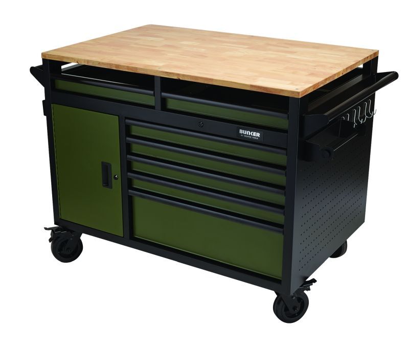 BUNKER Gereedschapswagen / werkbank 122cm, groen