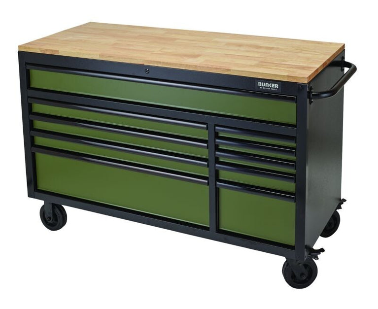 BUNKER Gereedschapswagen/werkbank, 142cm, groen