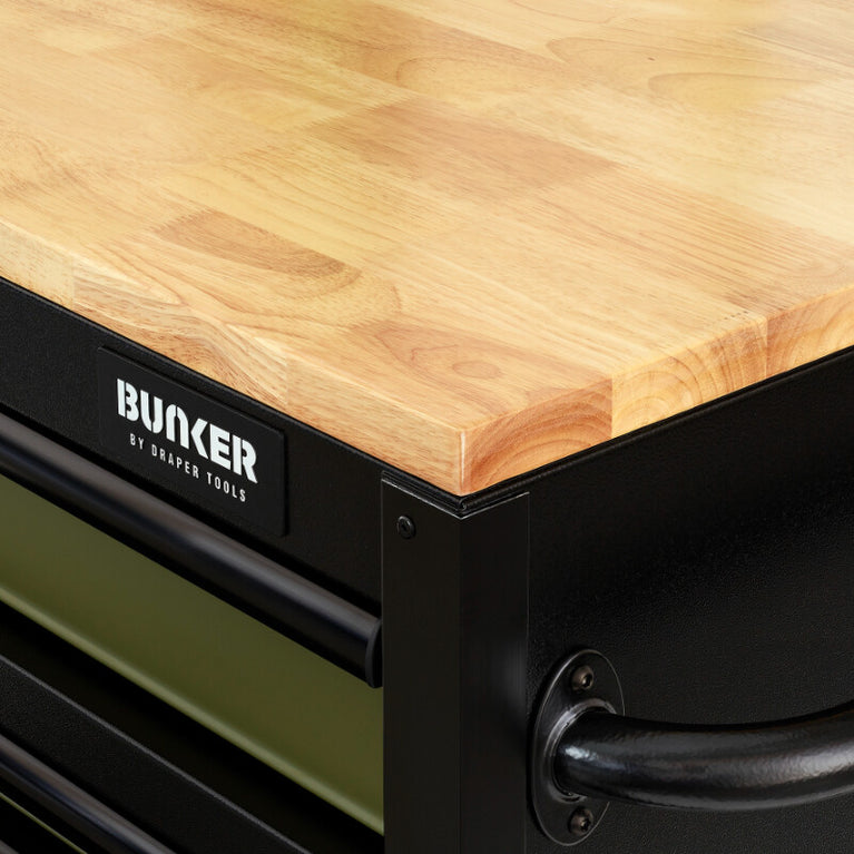 BUNKER Gereedschapswagen/werkbank, 155cm, groen